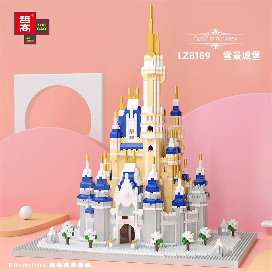 

4775pcs LEZI Mini Blocks 3D World Famous Building Micro Bricks Plastic Beautiful Snow Castle Juguetes Toys Kids Gift Girls 8189