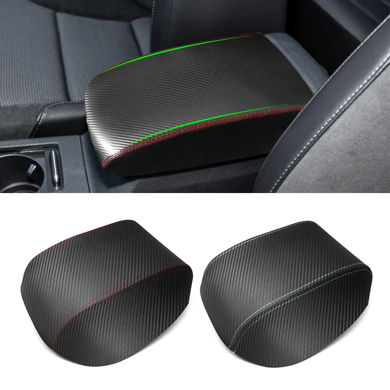 For VW Golf 7 MK7 2014 2015 2016 Carbon Texture Microfiber Leather Car Interior Center Armrest Box Cover Sticker Trim