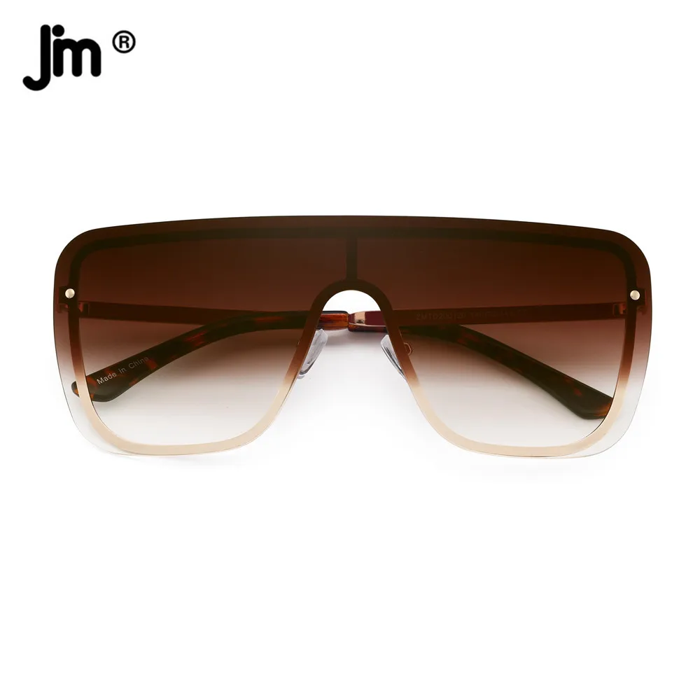 JM Fashion Women Men Oversized Sunglasses Brand Designer Vintage Shield Sunglasses UV400