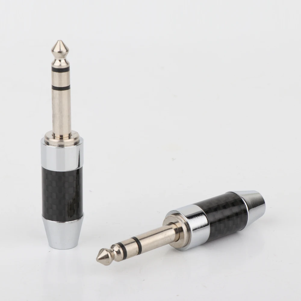 2pieces Headphone Adapter 6.5mm To 2.5 3.5 4.4mm Jack Audio Converter Carbon Fiber 6.35 6.3 6.5 Earphones Male Female Connector