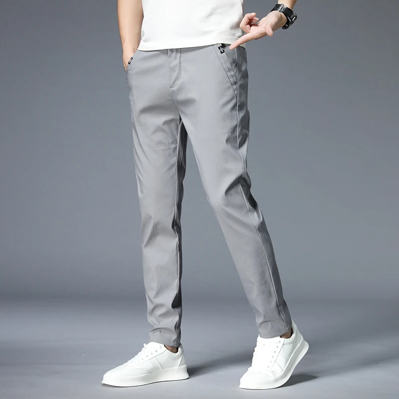 

Fashion Business Slim Fit Pants Men Straight Cotton Classic Style Fashion Business Slim Fit Wedding Dress Suit Pants Solid Color