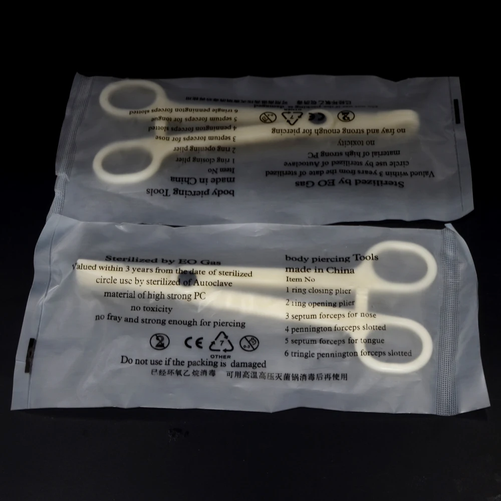 1PC Acrylic Piercing Clamp Ear Lip Navel Nose Round Open Septum Piercing Tools Forceps Plier Clamp Permanent Body Jewelry Tool