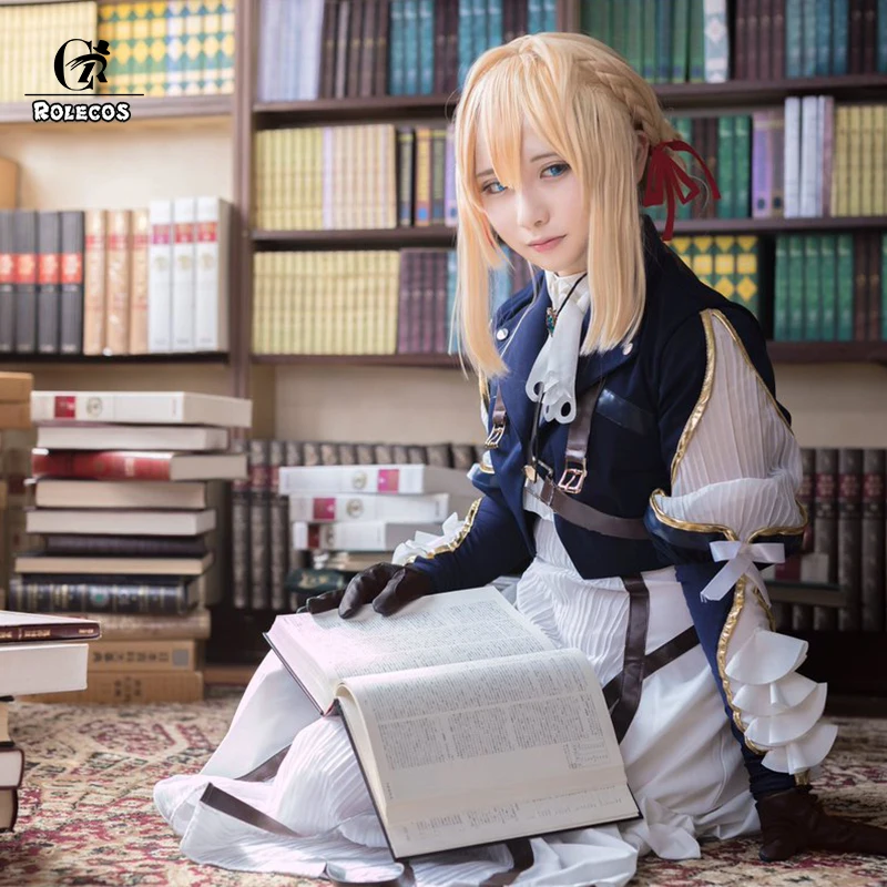 ROLECOS-Costume de Cosplay en Verre pour Femme, Robe Blanche, Ensemble Complet