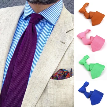 Czerwone dzianiny krawaty dla mężczyzn krawat na ślub biznes z dzianiny w stylu Casual krawaty klasyczne garnitury cukierki kolor krawat s Gravatas