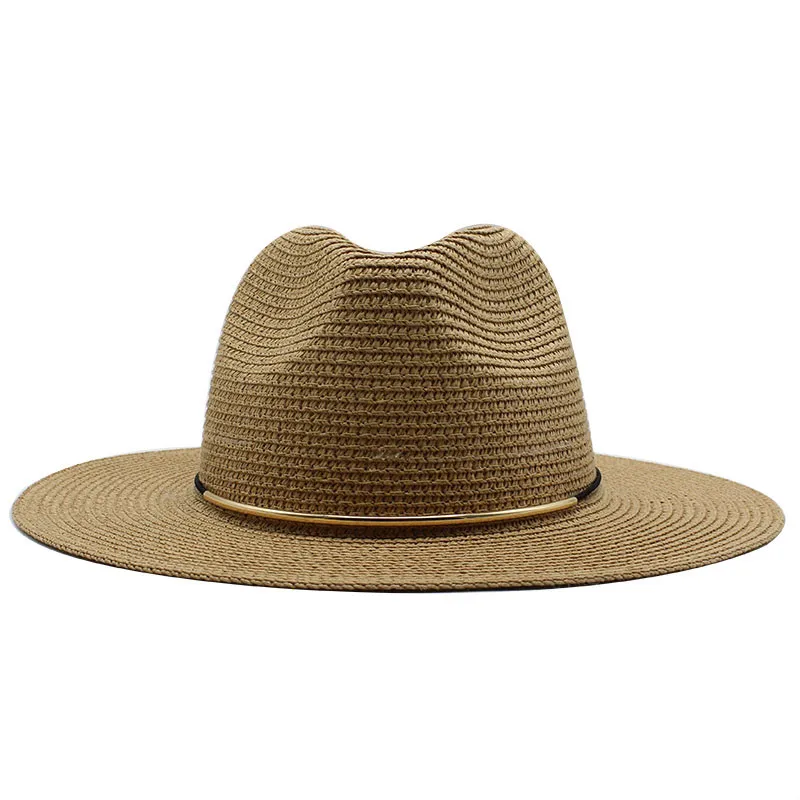 

Summer Hat Women Panama Straw Hat Fedora Beach Vacation Wide Brim Visor Casual Summer Sun Hats for men Sombrero 2020