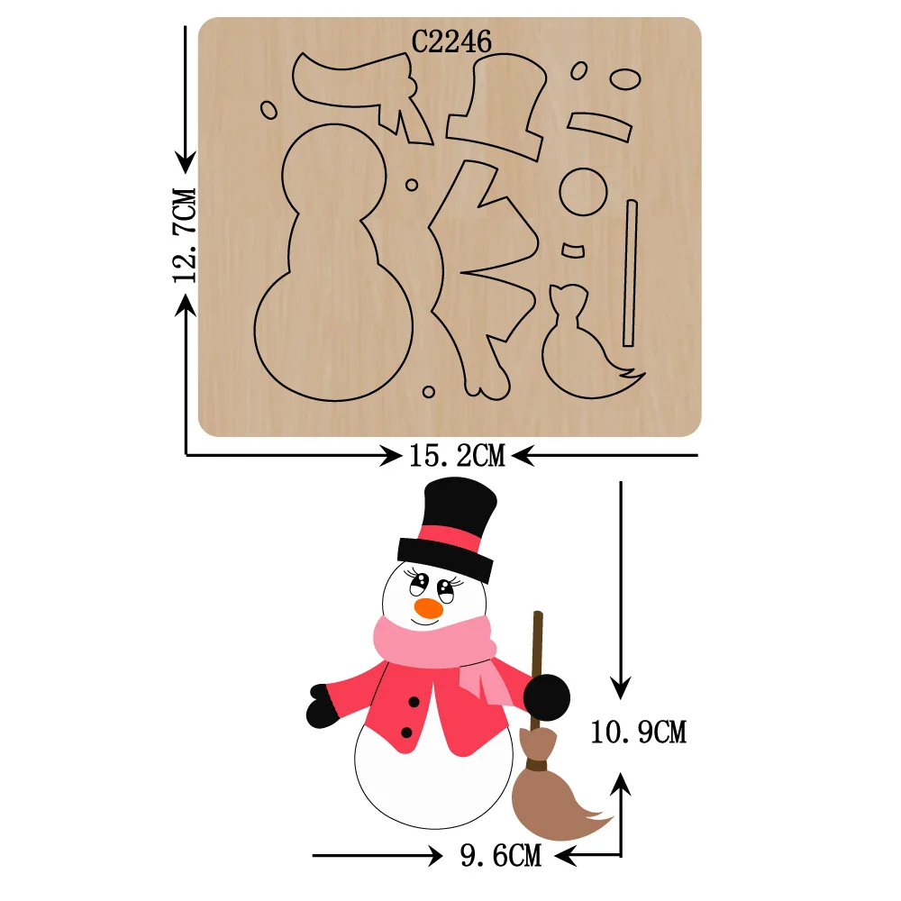 Christmas Wooden Die Cutting Dies, Snowman, Scrapbooking, C2246, New