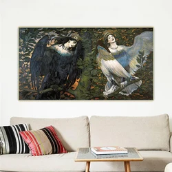 Citon Viktor Vasnetsov《Sirin and Alkonost,The Birds of Joy and Sorrow》Canvas Art Oil Painting Picture Wall Decor Home Decoration