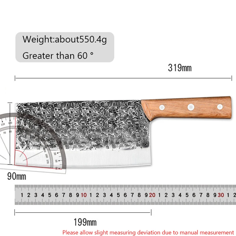 Hand Made Forged Kitchen Knife Chinese Kitchen Knives 7Cr17mov Forged Cooking Knife Stainless Steel Sharp Blade Meat Cleaver