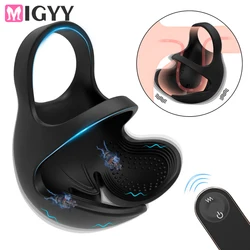 Wireless Remote Control Testicle Vibrator Men's Masturbator Vibrating Penis Massager Male Chastity Cock Ring Sex Toys for Men