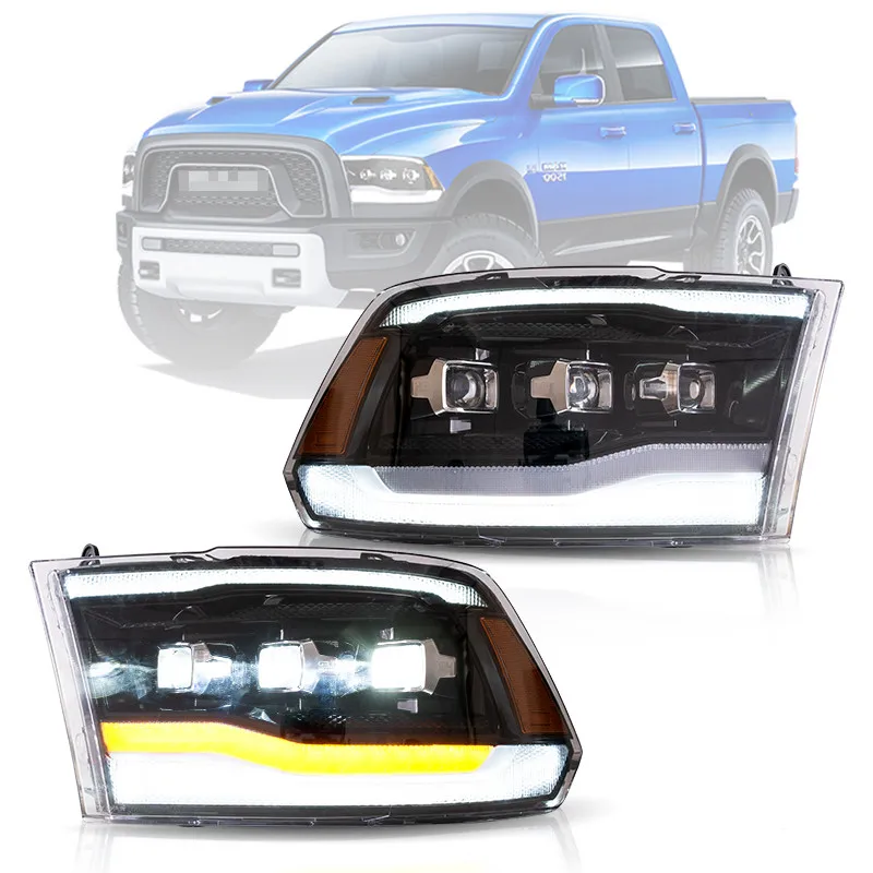 Factory Full LED Headlights RAM 1500 2500 3500 2009-2019 RAM1500 CLASSIC 2019-2021 For Dodge Head Lamp Lens version