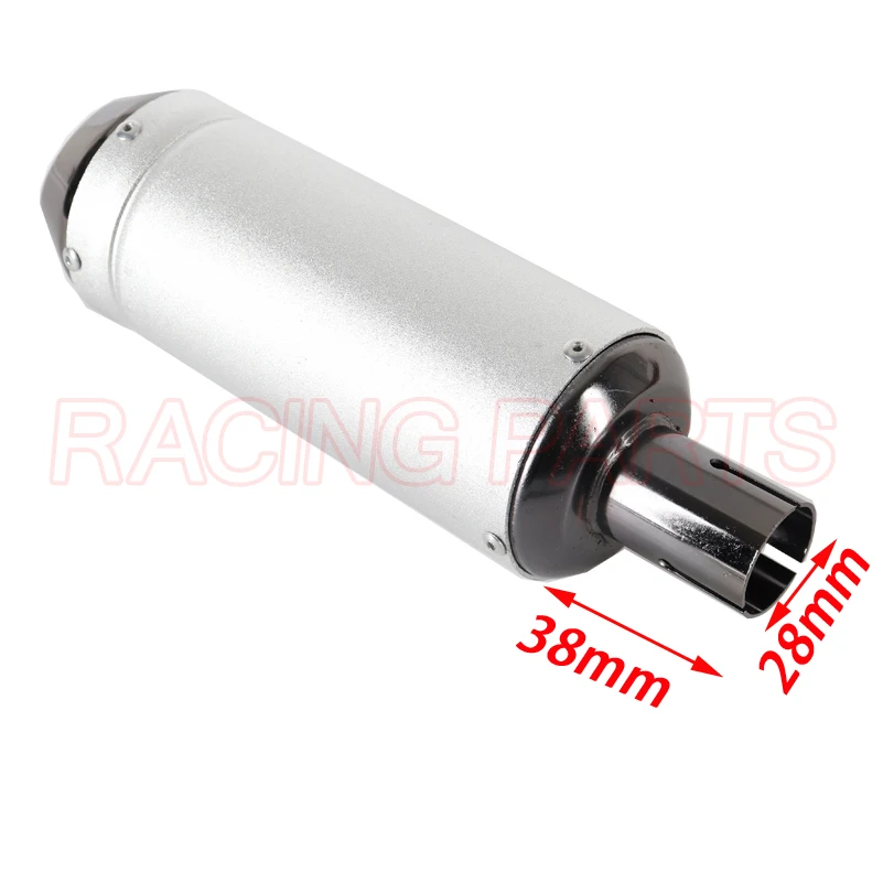 28mm Silver Universal Motocross Motorcycle Exhaust Muffler Tip Pipe for 125 150 160cc Dirt Pit Bike exhaust ATV CQR