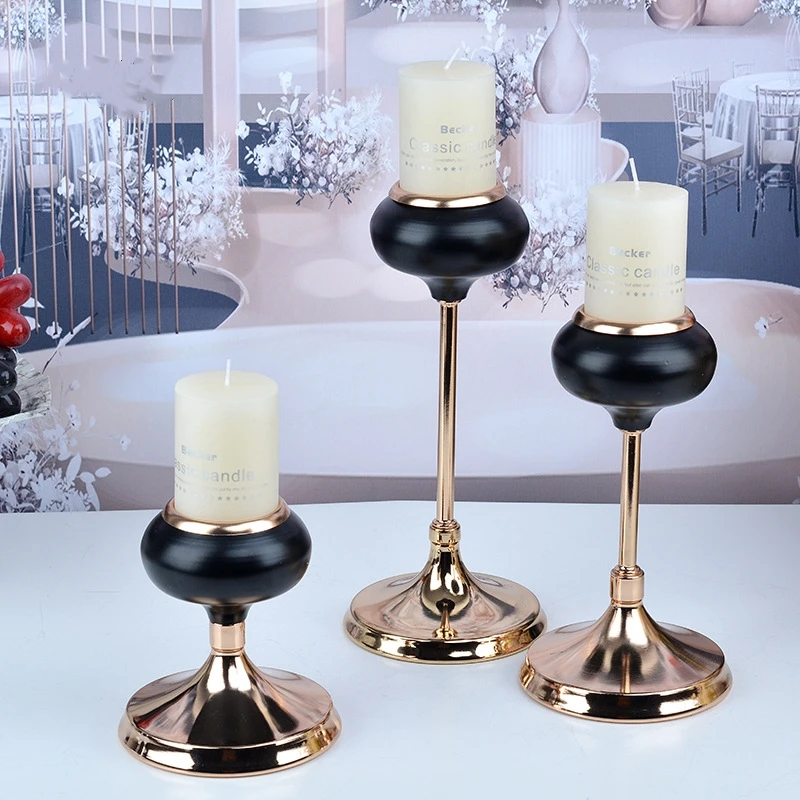 

IMUWEN Candle Holder Luxury Metal Candle Holder Luxury Candlestick Wedding Centerpiece Romantic Home Table Decoration IM765