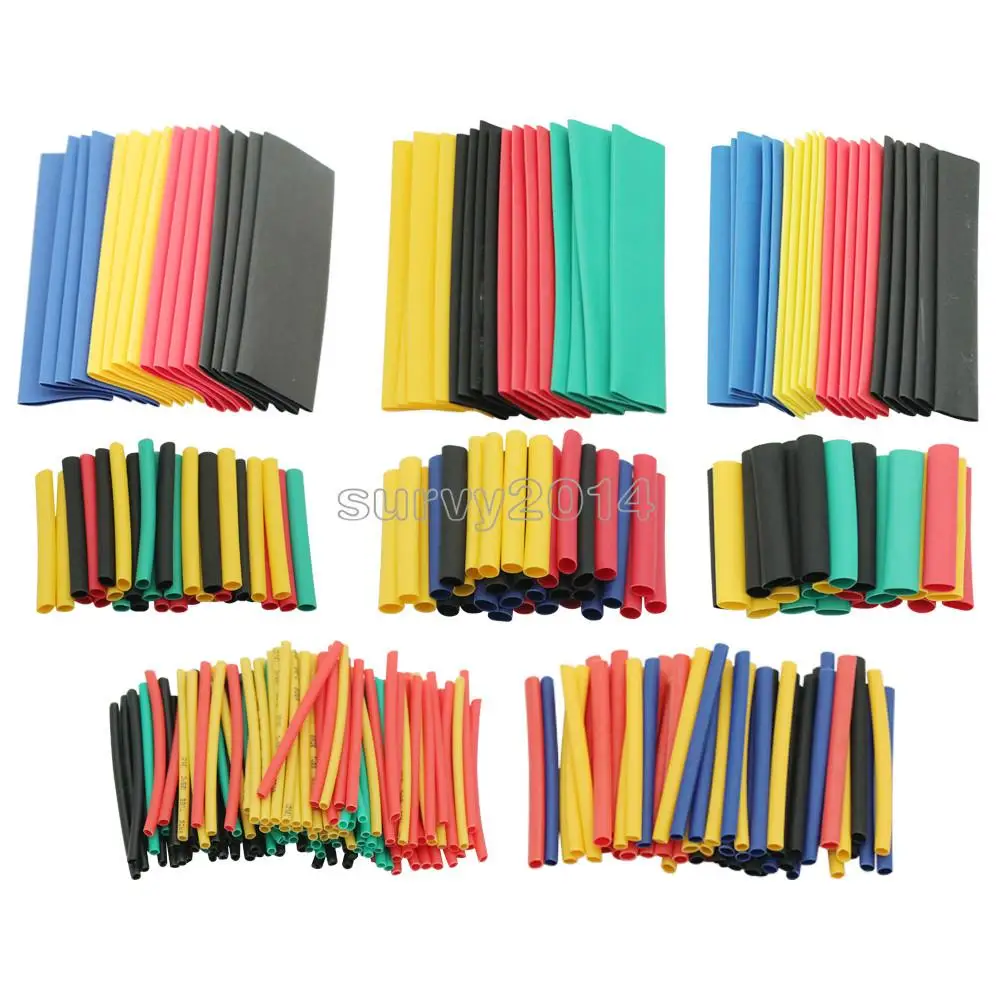 328pcs Set Polyolefin Shrinking Assorted Heat Shrink Tube Wire Cable Insulated Sleeving Tubing Set 2:1