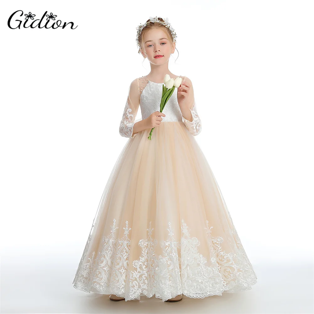 Princess Flower Girl Dress For Children Festivity Celebration Wedding Birthday Evening Party Ball Gown Graduation Prom Banquet