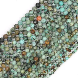 2/3/4mm Faceted Africa Turquoise Natural Stone Beads Rondelle Spacer Waist Beads for Jewelry Making DIY Needlework Accessories