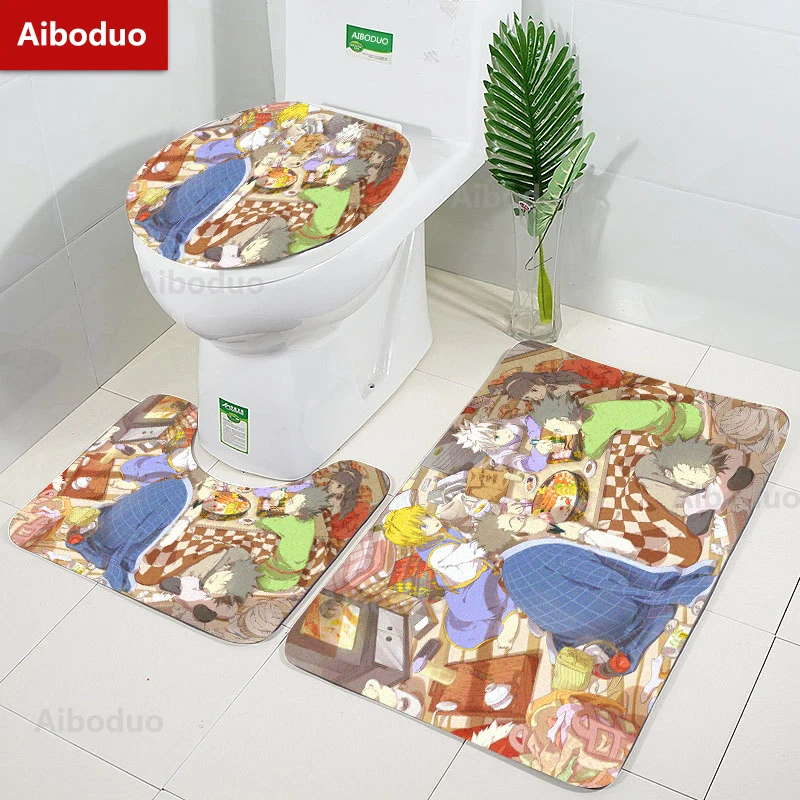 

Aiboduo Customizable Anime Non Slip 3pcs/set Toilet Lid Cover Set HUNTER×HUNTER Home Decoration Contour Bat Mat Bathroom Carpet