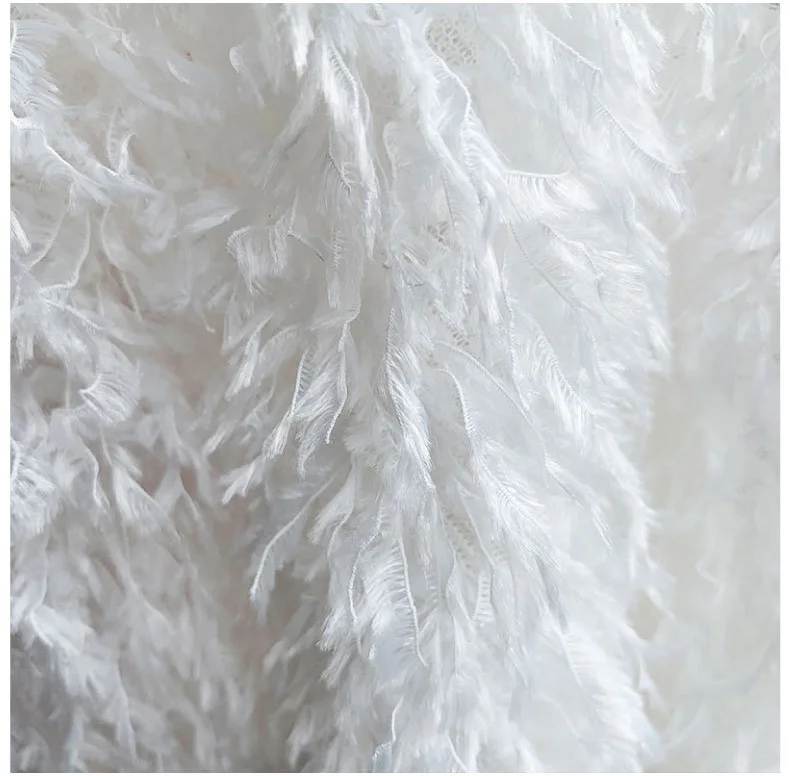 New Feather Tassel Fabric Chemical Fiber Plush Mesh Fabric DIY Dress Skirt