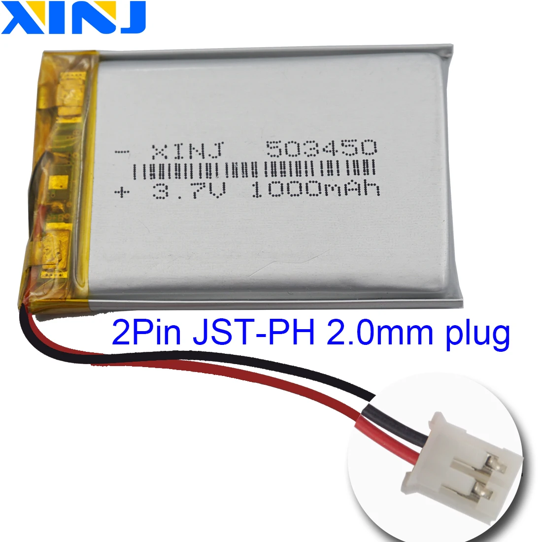 Литий-полимерный литий-полимерный аккумулятор 3,7 В, 1000 мАч, 3,7 Втч 503450   JST-PH 2,0 2-контактный разъем для записи, ручки, записывающего устройства, автомобильной камеры, Mp5 PAD GPS