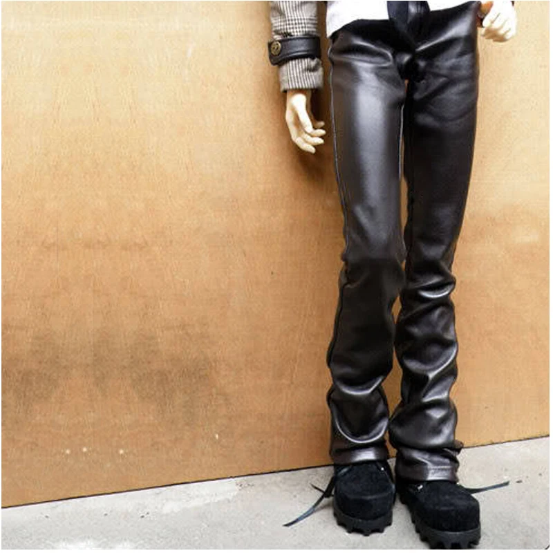 

M1039 handmade toy 1/6 1/3 1/4 uncle Doll clothes BJD/SD doll props Accessories clothes leg-cut micro flared leather pants 1pcs