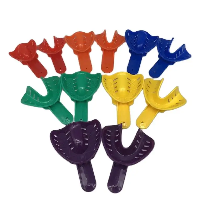 12Pcs/set Disposable Plastic Dental Impression Trays  Adult And Children  Central Supply Materials Teeth Holder Oral Care Tools
