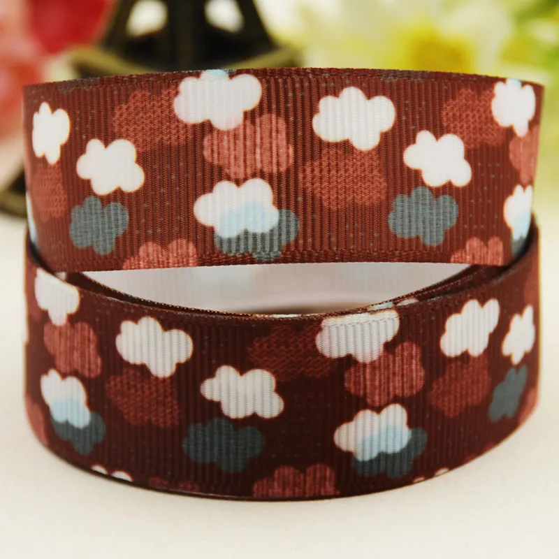 22Mm 25Mm 38Mm 75Mm Cloud Hoạt Hình In Hình Grosgrain Ruy Băng Trang Trí Tiệc 10 Thước X-04805