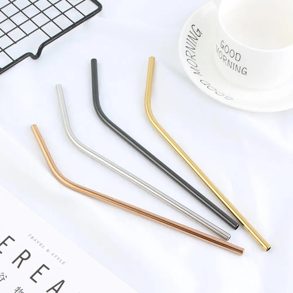 Reusable Drinking Straw Eco-Friendly Stainless Steel Straws Metal Colorful Straws Bar Party Accessory Portable 6/8/12mm Straws