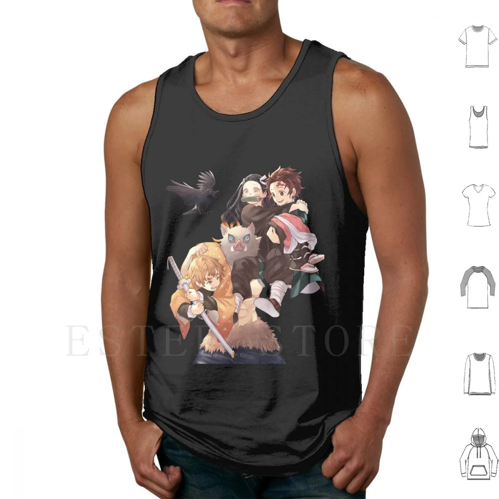 Demon : Kimetsu No Yaiba Tank Tops Vest Sleeveless Kimetsu No Yaiba Blade Of Demon Destruction Demon Kimetsu No Yaiba Demon