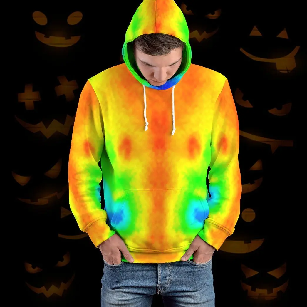 Halloween temperatura ciała 3D drukowane jesień mężczyźni bluzy Unisex swetry na co dzień bluza z kapturem na zamek Streetwear sudadera hombre DW606