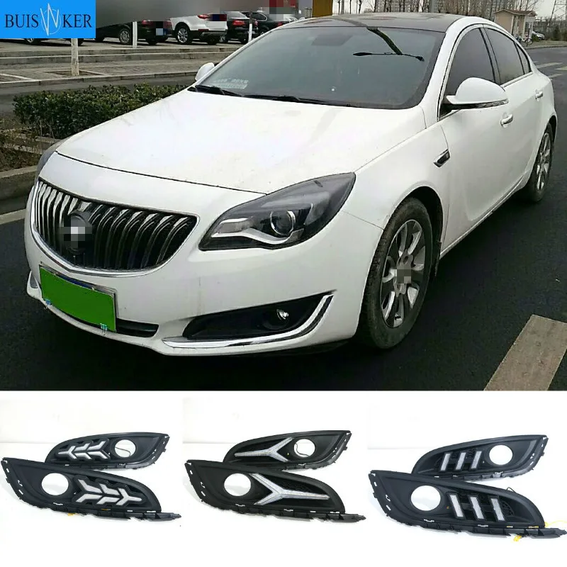 

2PCS For Buick Regal Opel Insignia 2014-2016 LED DRL Daytime Running Light Daylight With Turn Signal Lamp