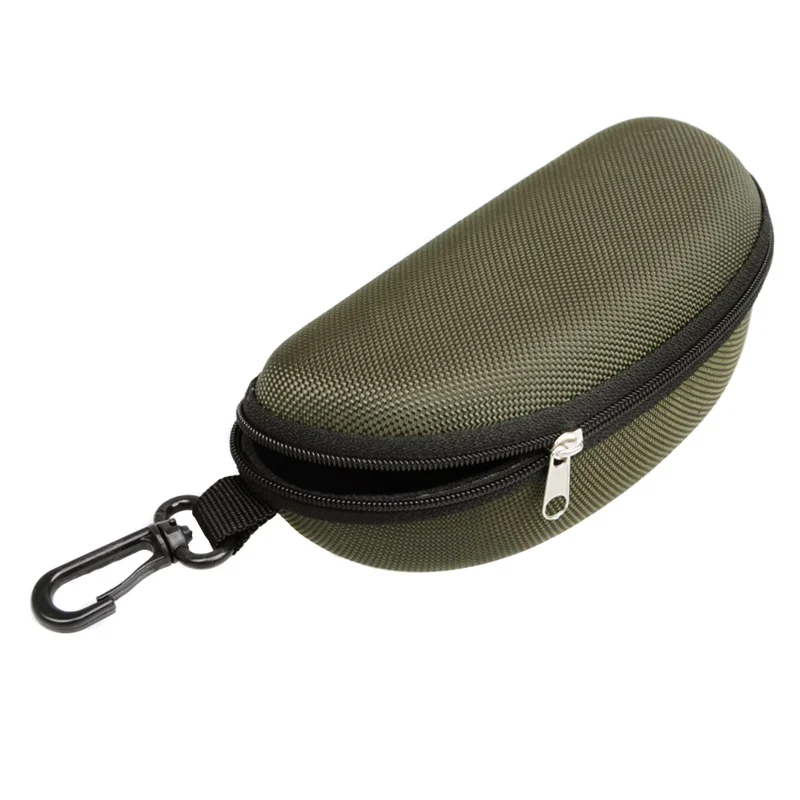 

Portable Sunglasses Case Glasses Protector Lightweight Zipper Eyeglass Shell with Carabiner EA