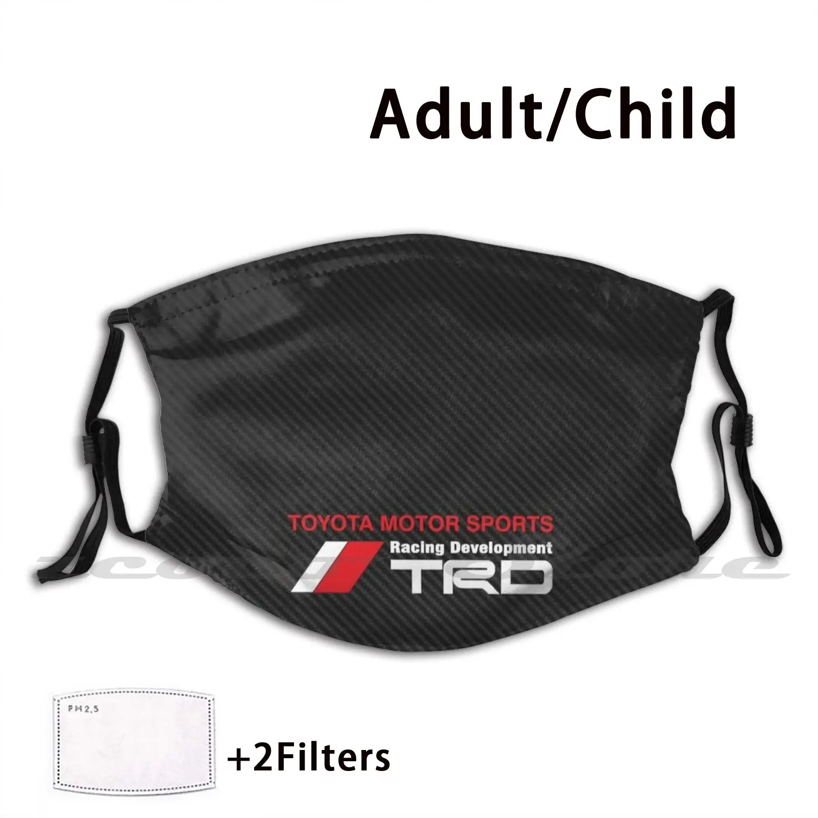 Trd Carbon Racing Department Mask Cloth Washable Diy Filter Pm2.5 Adult Kids Mitsubishi Rally Ralliart Sb Lancer Evo Evolution