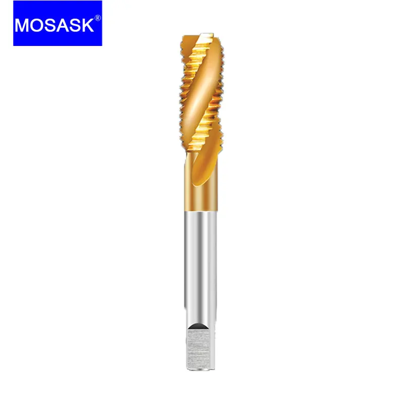 MOSASK 1pc M2 M4 M8 M16 M10 M12 CNC JIS PO CNC JIS Extrusion Straight Spiral Flute Groove Through Blind HSS Machine Screw Taps