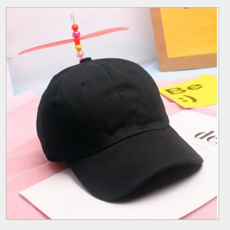 Adult Kid Summer Helicopter Propeller Baseball Cap Colorful Patchwork Dragonfly Beaded Adjustable Snapback Dad Hat