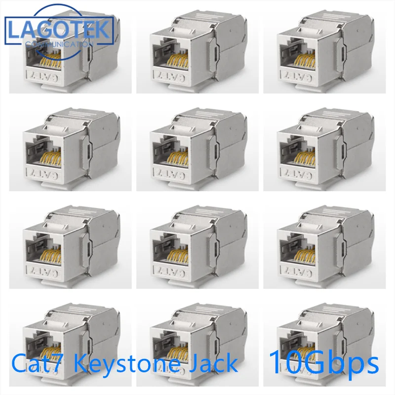 12/24pcs RJ45 Keystone Cat7 Cat6A Shielded FTP Zinc Alloy Module Network Keystone Jack Connector Adapter 10GB Network