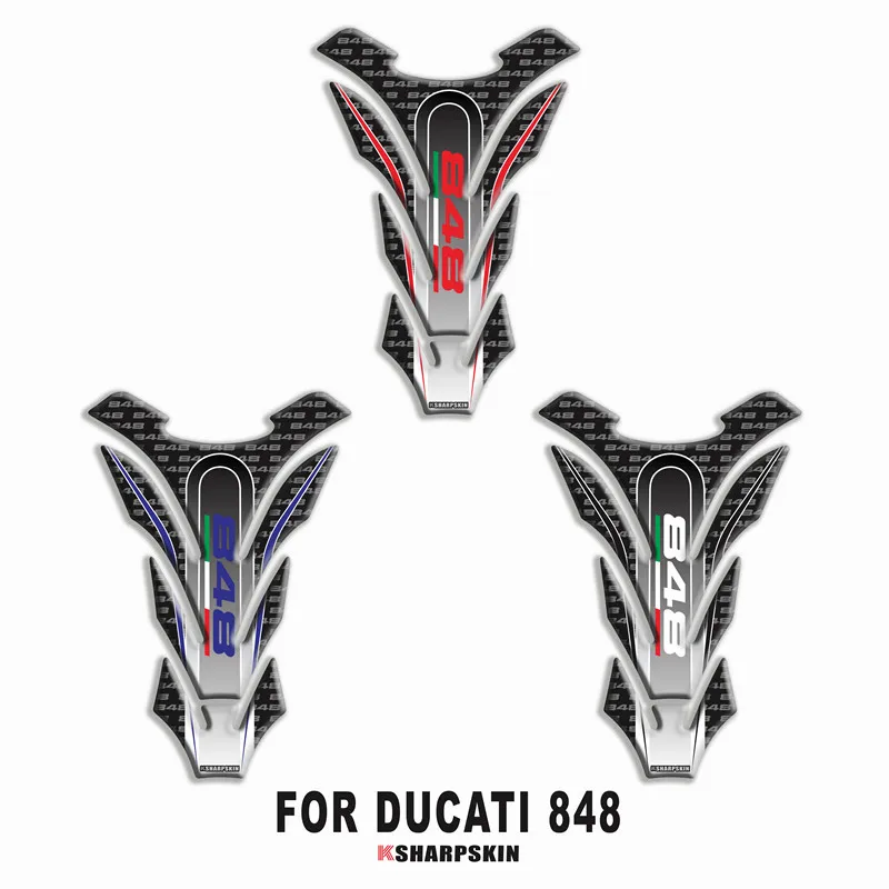 

Motorcycle 3D fuel tank pad sticker protective decorative decal FOR DUCATI 848 Fishbone Protective Decals