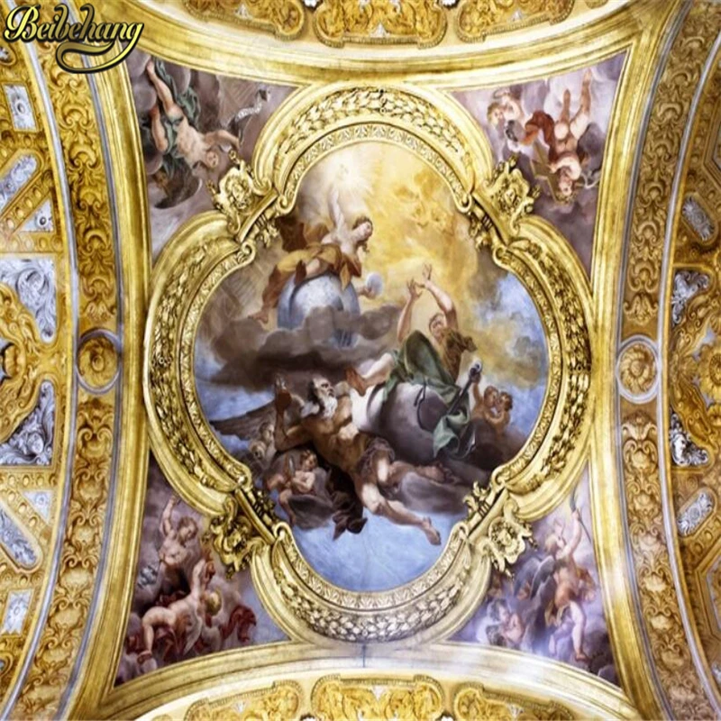 Custom photo wallpaper wall sticker wall paper home decor European art painting ceiling roof 3d mural wallpapers for living room