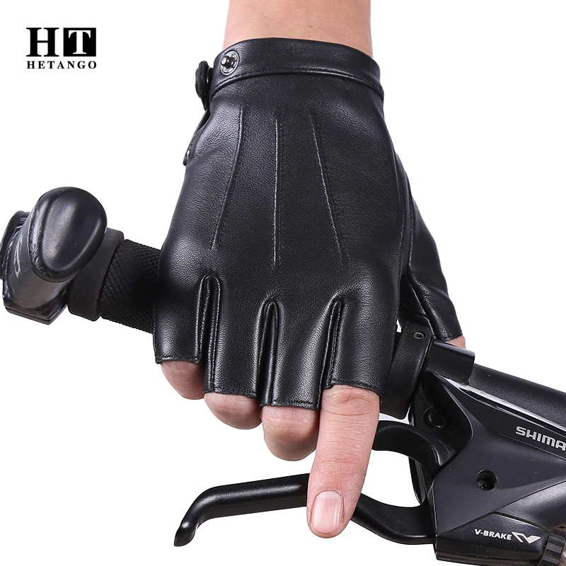 New men\'s Leather tactical gloves outdoor sports protection Breathable Ride Non-slip air gun Motocross dancing fingerless gloves