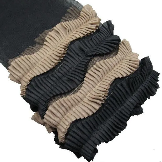 3.5cm Chiffon Pleated S Shaped White Lace Trimming DIY Apparel Sewing & Fabric Lace Tape Black Navy Blue Brown Lace Ribbons Lace