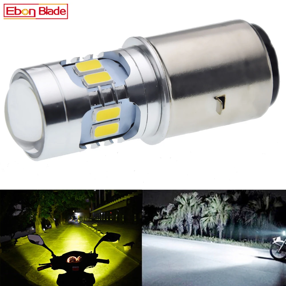 1Pc 6V-30V 12V Led Motorcycle Headlight Scooter Moped Bulb H6 Ba20d High/low beam ATV Motorbike Accessories Fog Lamp 6000K 3000K