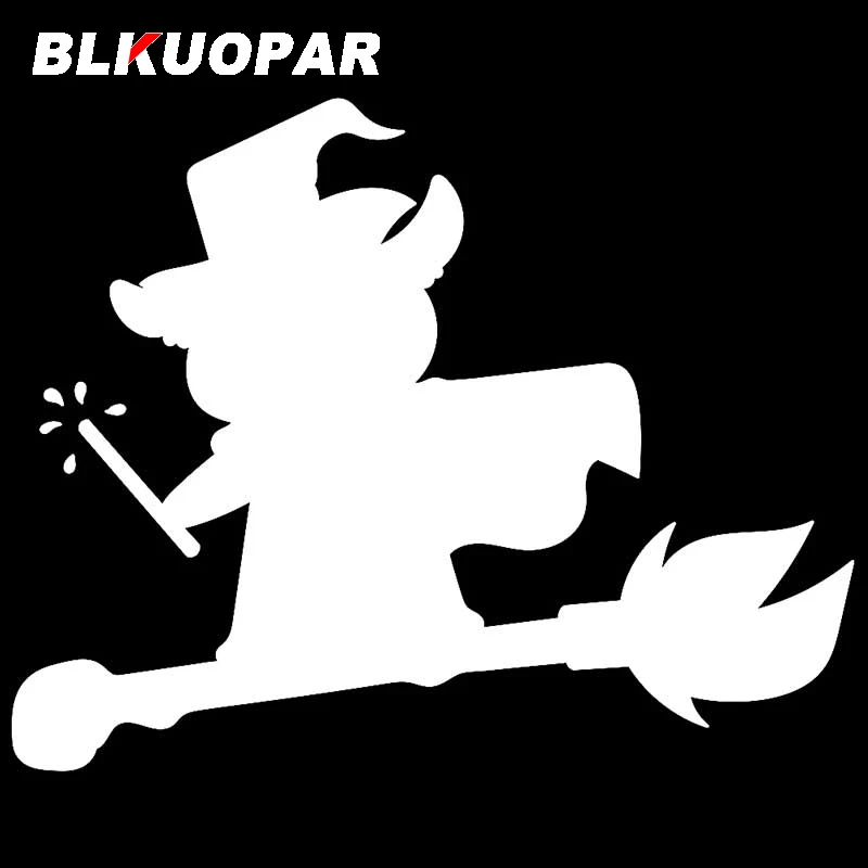 BLKUOPAR for A Dog Witch with A Magic Wand Flew Car Stickers Personality Simple Decals Creative Scratch-Proof Scratch-Proof