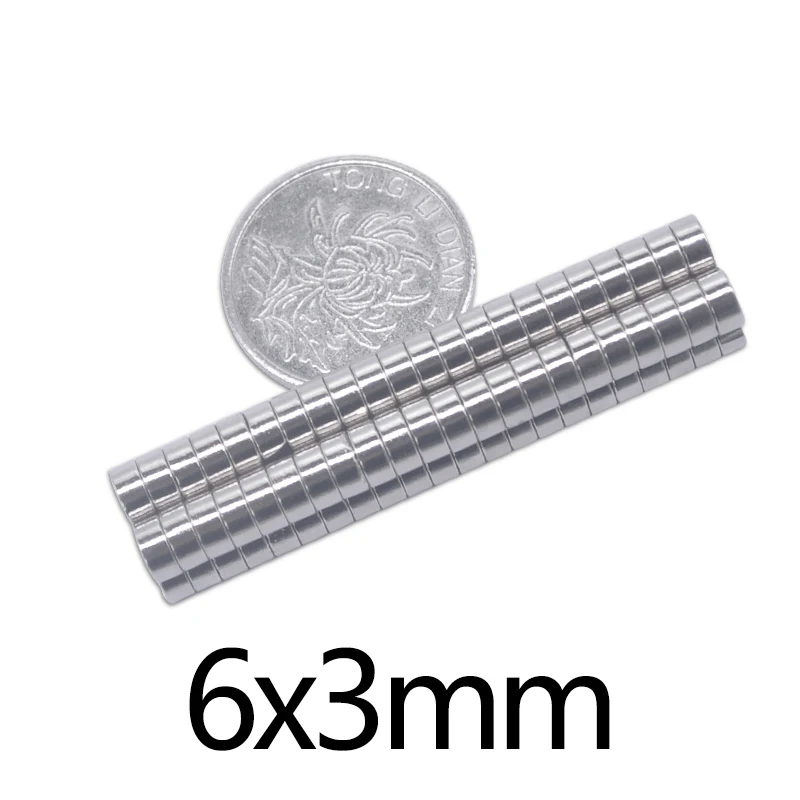 50/100/200pcs 6x3 mm Mini Small circular Magnets 6mmx3mm Fridge N35 Neodymium Magnet Dia 6x3mm Permanent NdFeB Magnets 6*3