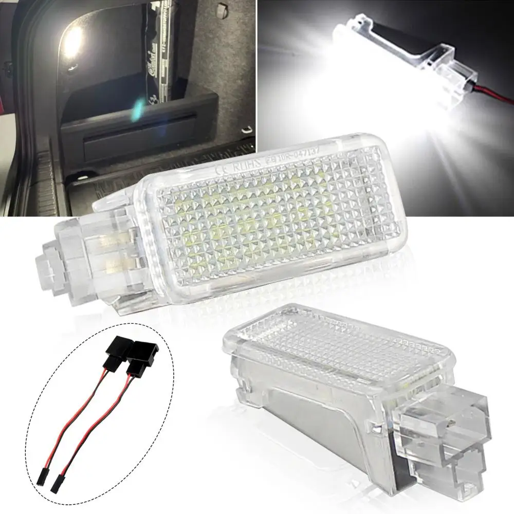 2x 12V Car LED Courtesy Door Projector Light For Audi A3/A4/A6/VW/Skoda Foot Nest Lights Ghost Shadow Light Lamp 6500K White