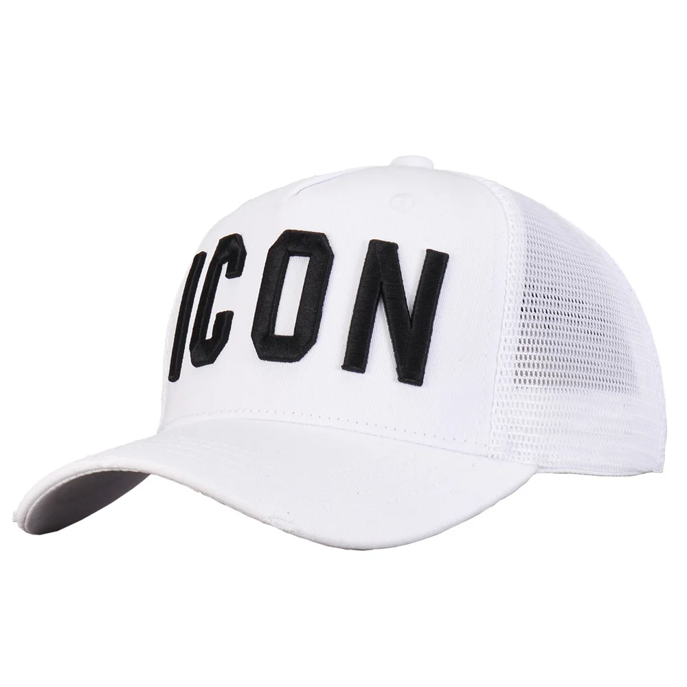 DSQ2 Summer Mesh cap Embroidery ICON Letters Cotton Baseball Caps High Quality Cap Men Women Trucker Cap White Cap Dad Hat