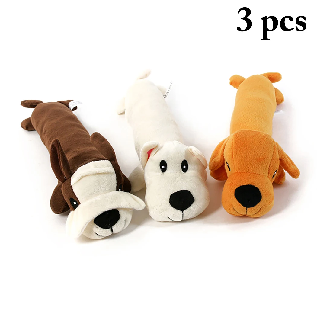 

3pcs Funny Pet Dog Toys Puppy Chew Squeaker Toy Squeaky Plush Sound Animal Shape Molar Toys Pet Training Dog Toy