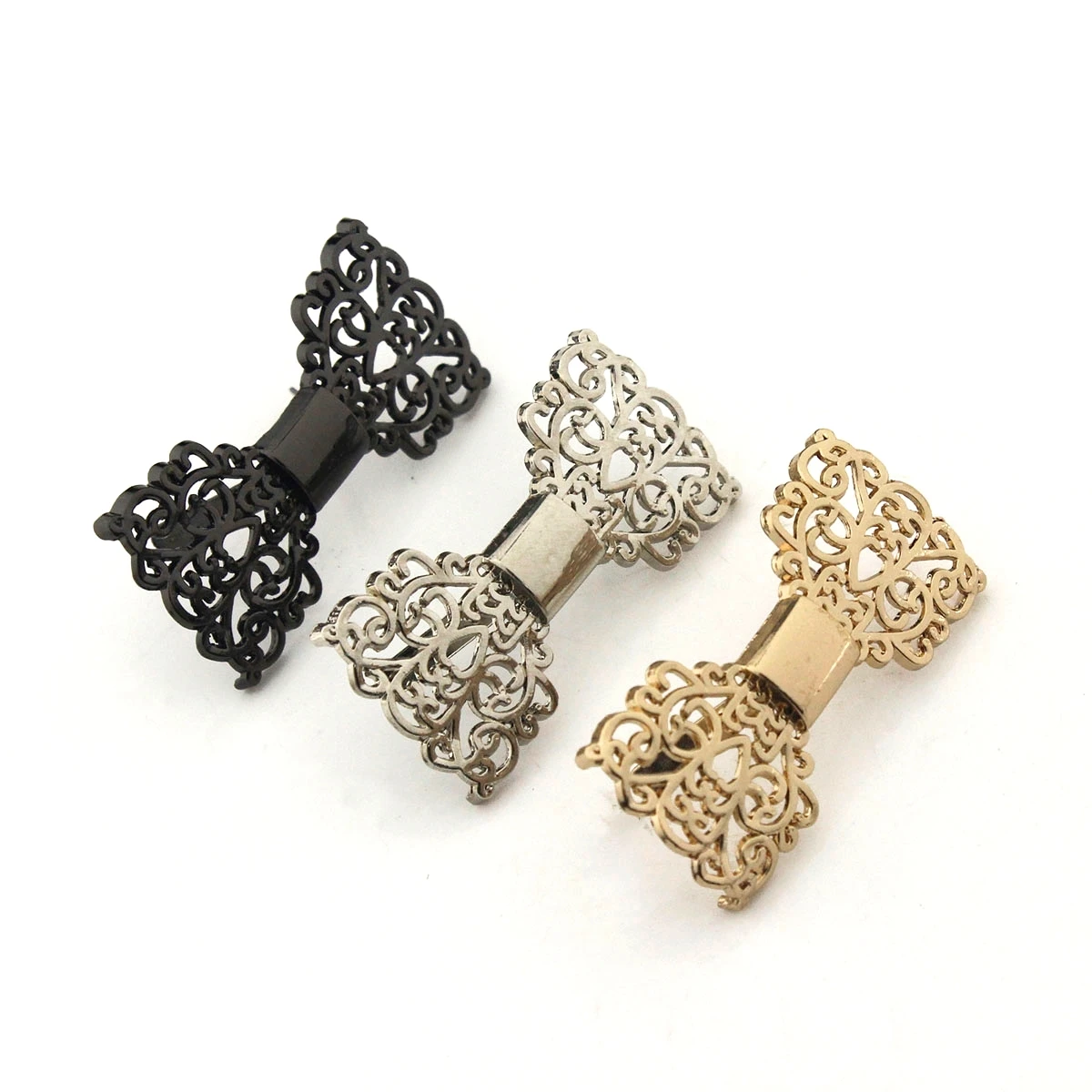 Parę metalowych wydrążonych Bowknot buty klamry modna nakładka zapięcie dla DIY buty torba odzieży sprzętu akcesoria do dekoracji