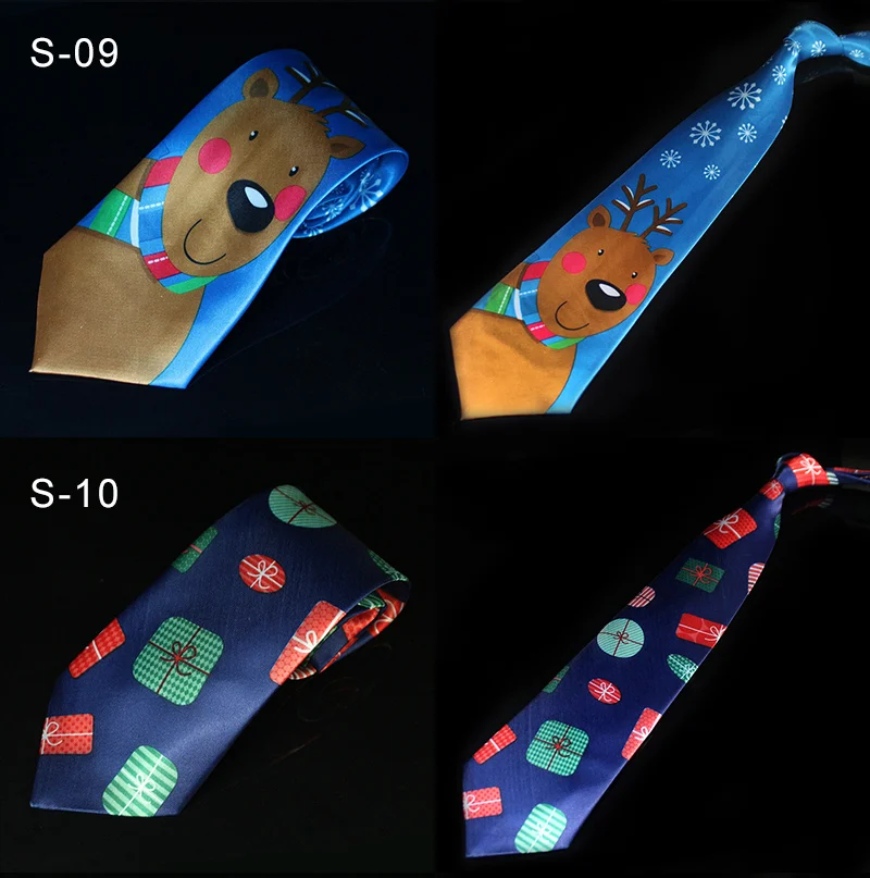 Neuartiges Design Weihnachtskrawatten Rot Hochwertige Bedruckte Krawatte Halloween Weihnachtsbaum Schneemann Elch Krawatte Für Männer Weihnachtsgeschenk – Detail 5