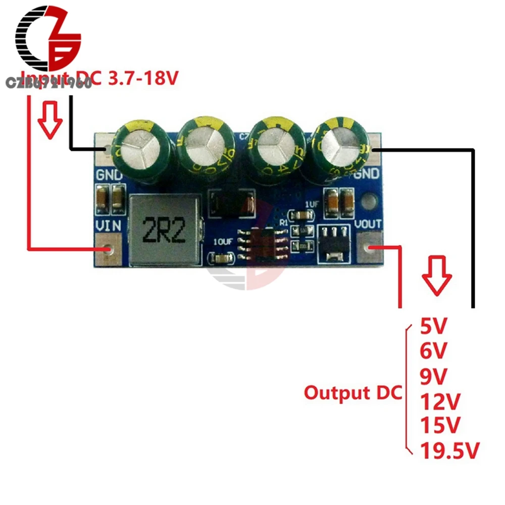 5A High-power DC DC Converter Step-Up Module DC 3.7V 4.2V 7.5V 8V 9V 10V 14.8V to 5V 6V 9V 12V 15V 19.5V Voltage Boost Board