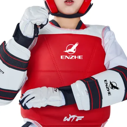 WTF approve Taekwondo chest guard kids adult red blue Karate Taekwondo protectors back supporters TKD armor Double-sided wear