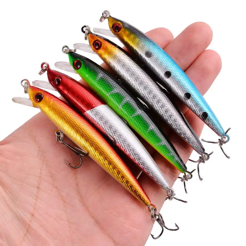 5Pcs Minnow Fishing Lure 9cm 6g  Crankbait Wobblers 3D Eyes Artificial Hard Bait Trout Pike Iscas Carp Pesca Fishing Tackle