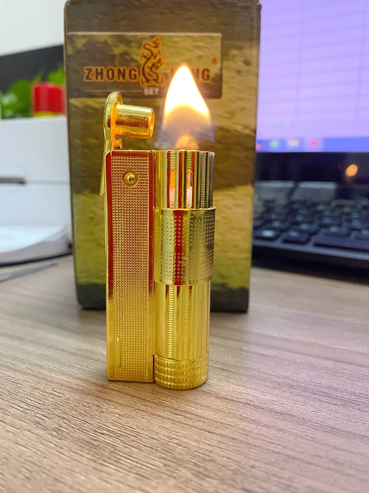 Retro Vintage Kerosene Lighter Portable Manual Refueling Nostalgic Traditional Classic Cigarette Accessories